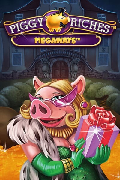 Omslag van de gokkast Piggy Riches Megaways in de lobby van Kingmaker Casino